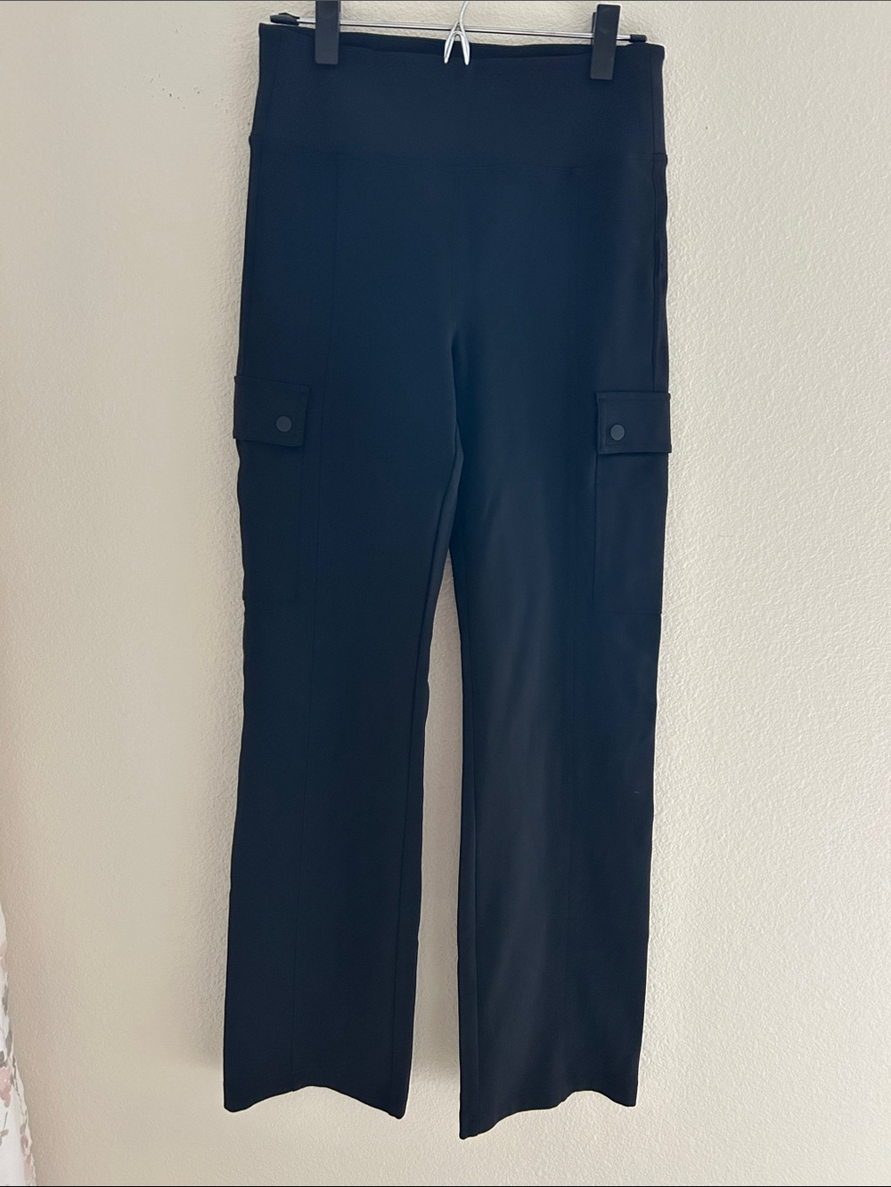 Black Cargo Pocket Wide-Leg Pants